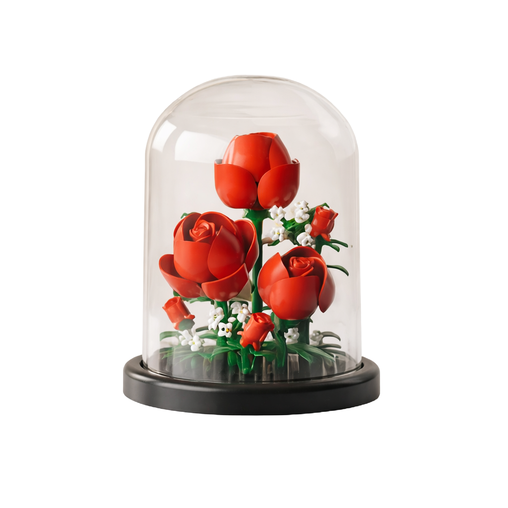EverFlora™ Floral Display – Timeless Brick-Built Flowers Under Glass